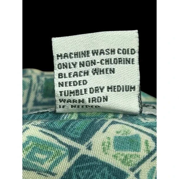 Island Blue Green Hawaiian Shirt 100% Rayon Green Pattern Button Down Shirt XXL - Picture 6 of 7